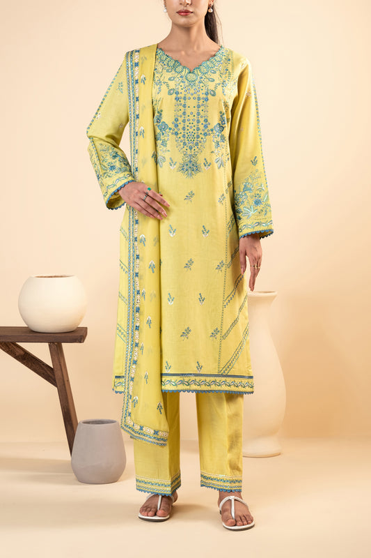 Lemon Grass – 3-Piece Embroidered Suit