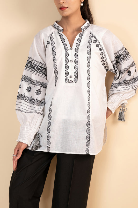 White – 1-Piece Embroidered Tunic