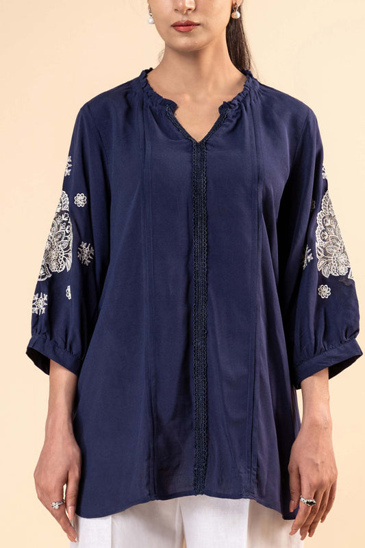 Blue – 1-Piece Embroidered Tunic