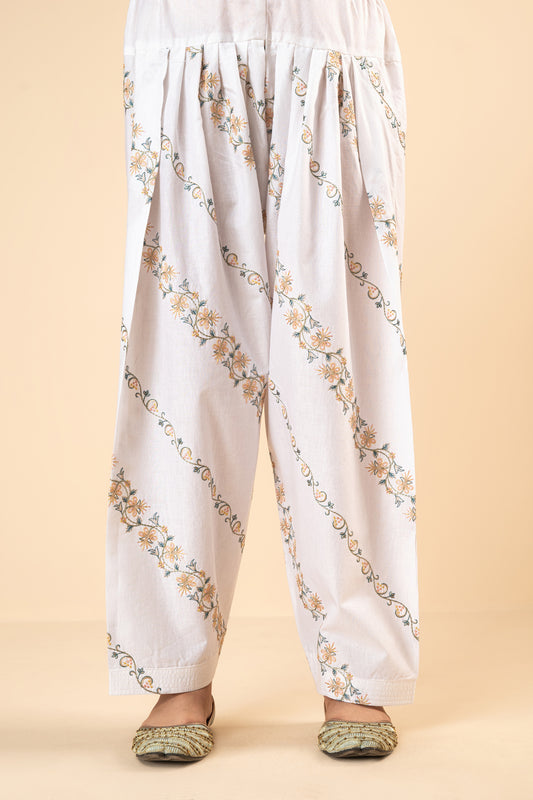 White Shalwar-1PC Embroidered