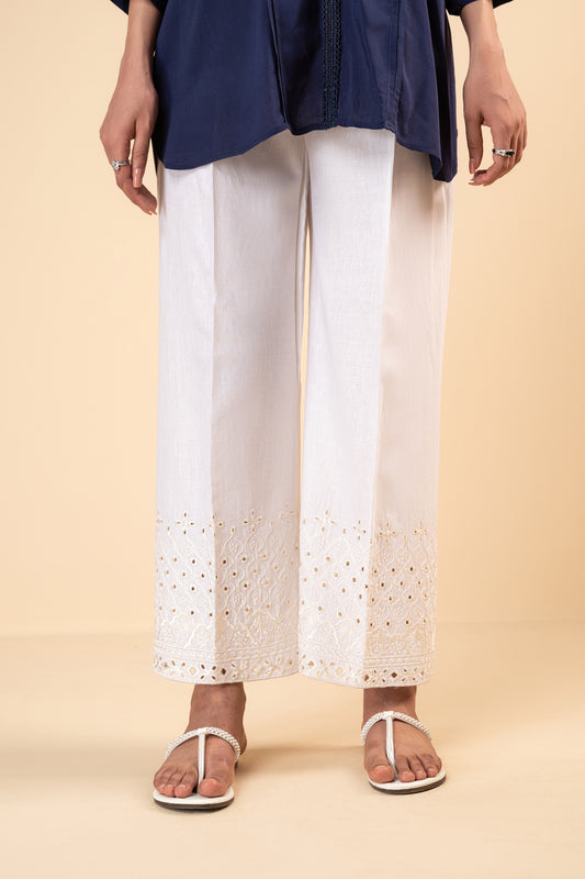 White Trouser-1PC Embroidered